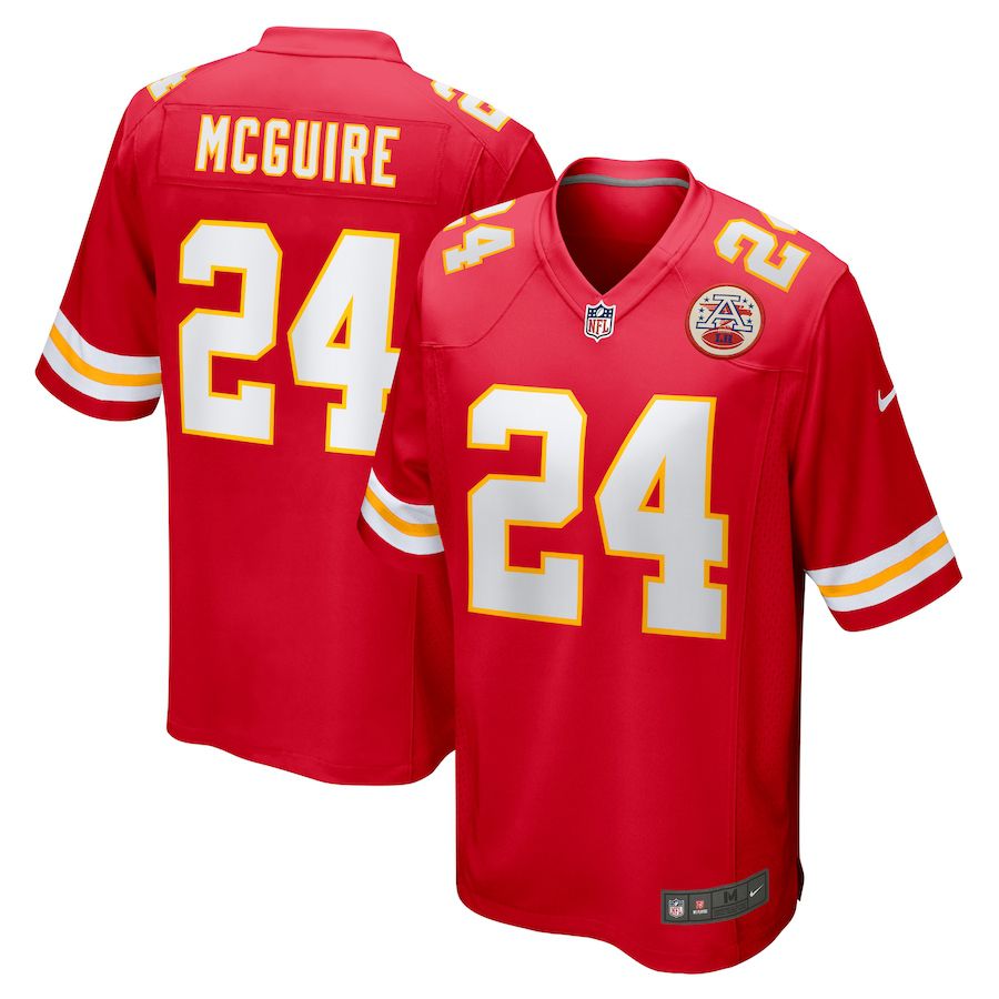 Men Kansas City Chiefs #24 Elijah McGuire Nike Red Game Player NFL Jersey